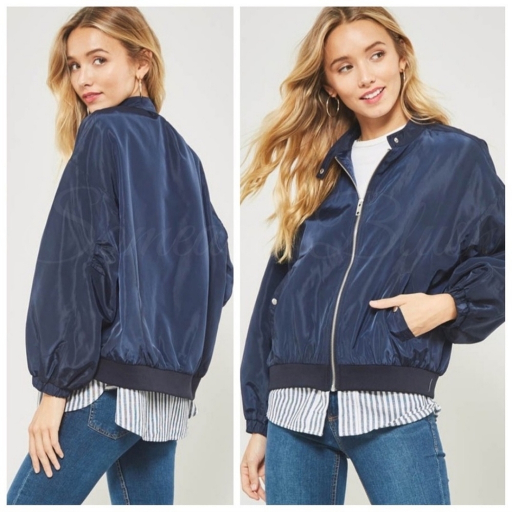 NWT Navy blue bomber jacket